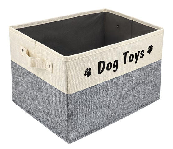 Dog toy basket for an organized living space